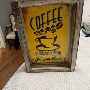 Rustic Coffee Sign - Yellow and Brown